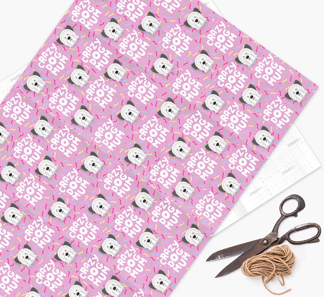 'Crazy Dog Mum' - Personalised {breedFullName} Wrapping Paper