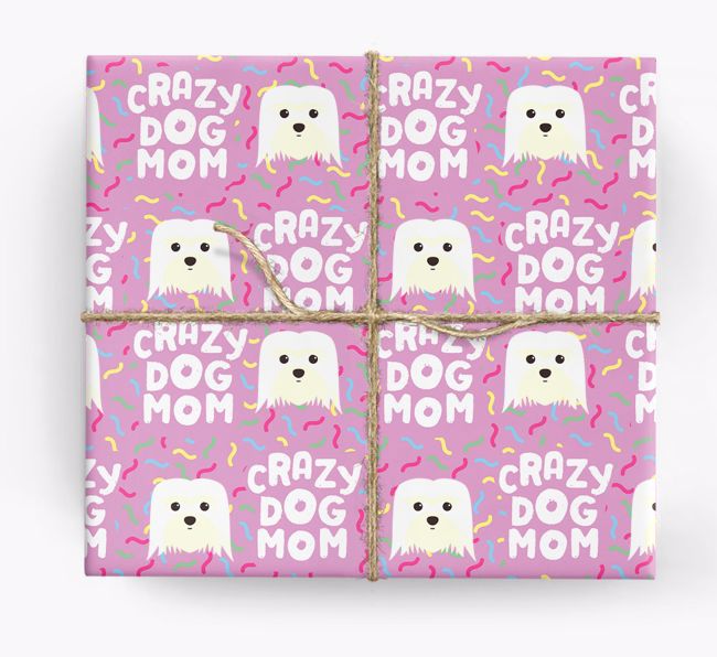 'Crazy Dog Mom' - Personalized {breedFullName} Wrapping Paper