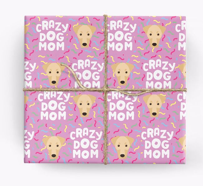 'Crazy Dog Mom' - Personalized {breedFullName} Wrapping Paper