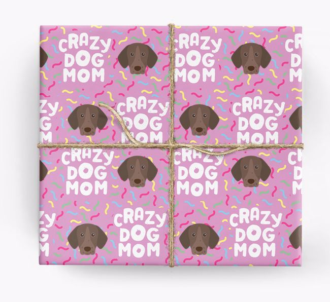 'Crazy Dog Mom' - Personalized {breedFullName} Wrapping Paper