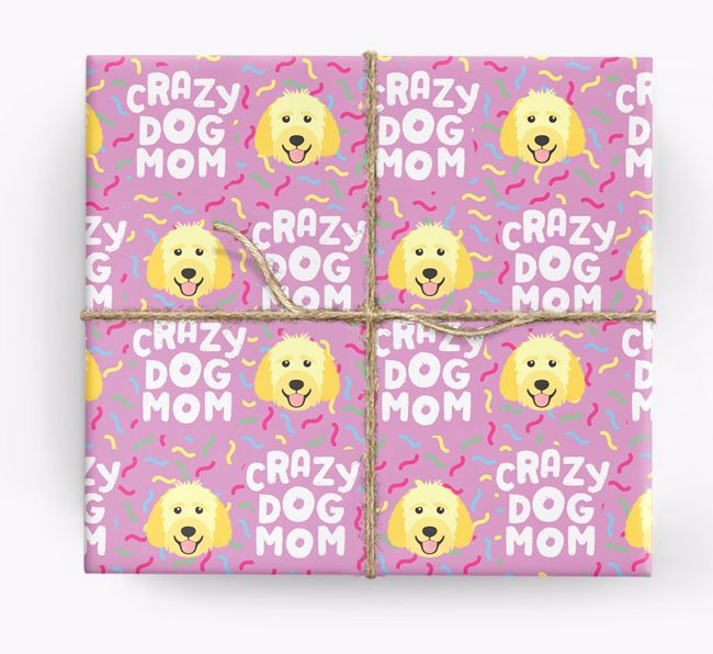 'Crazy Dog Mom' - Personalized {breedFullName} Wrapping Paper