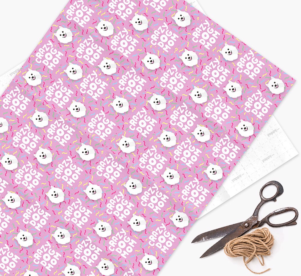 'Crazy Dog Mom' - Personalized {breedFullName} Wrapping Paper