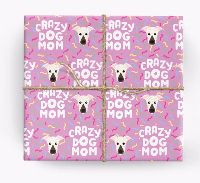 'Crazy Dog Mom' - Personalized {breedFullName} Wrapping Paper