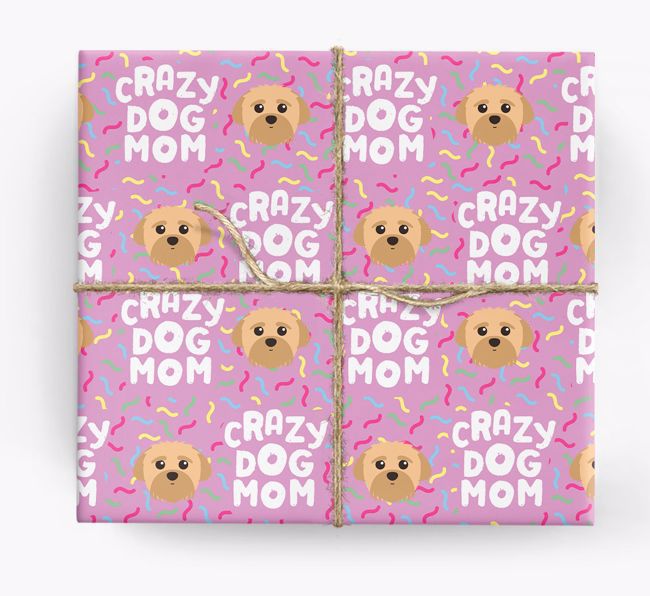 'Crazy Dog Mom' - Personalized {breedFullName} Wrapping Paper