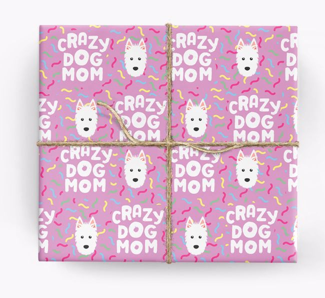 'Crazy Dog Mom' - Personalized {breedFullName} Wrapping Paper