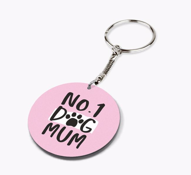 'No.1 Dog Mum' - Personalised Double-Sided Keyring