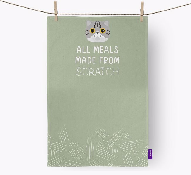 'Made From Scratch' - Personalised {breedCommonName} Tea Towel