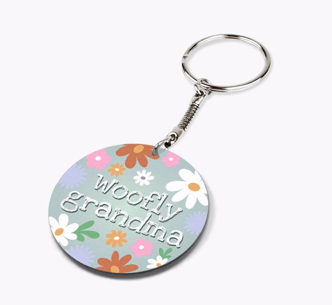 'Woofly Grandma' - Personalized Double-Sided Keyring