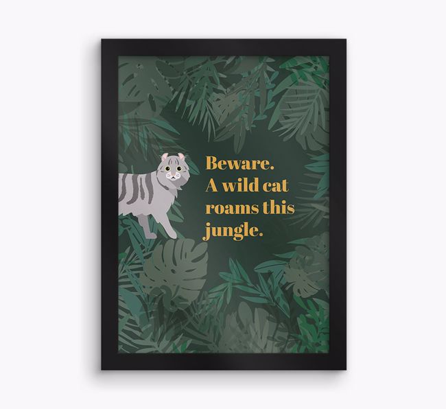 'Wild Cat' - Personalised {breedCommonName} Framed Print