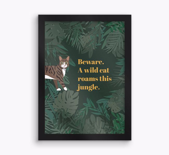 'Wild Cat' - Personalised {breedCommonName} Framed Print