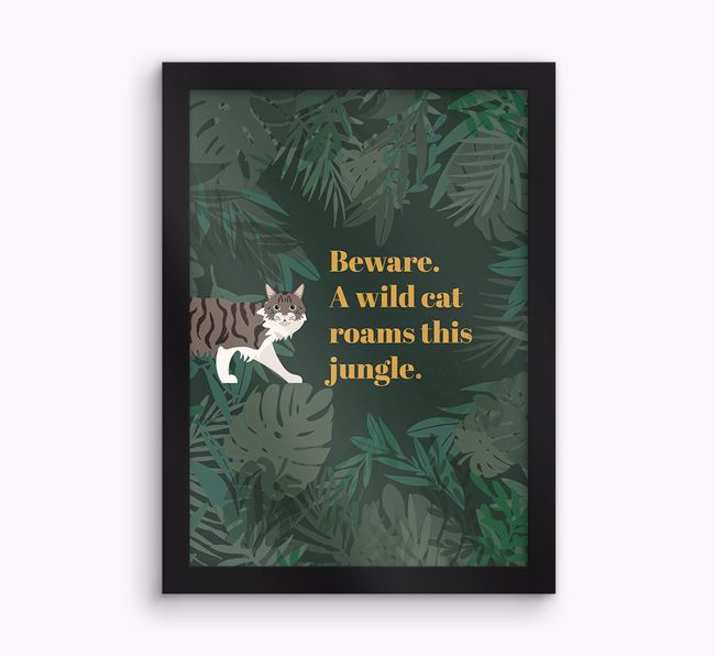 'Wild Cat' - Personalised {breedCommonName} Framed Print