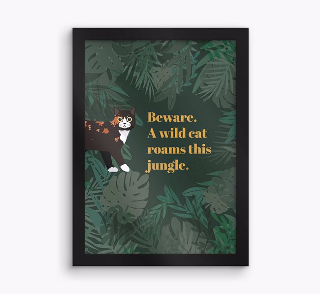 'Wild Cat' - Personalised {breedCommonName} Framed Print