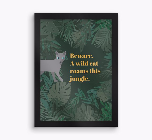 'Wild Cat' - Personalised {breedCommonName} Framed Print