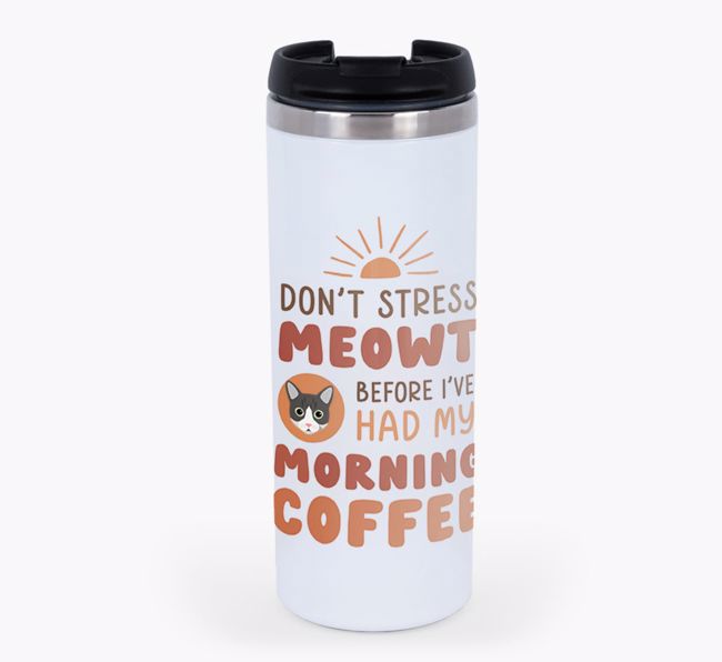 'Don't Stress Meowt' - Personalised {breedCommonName} Travel Mug