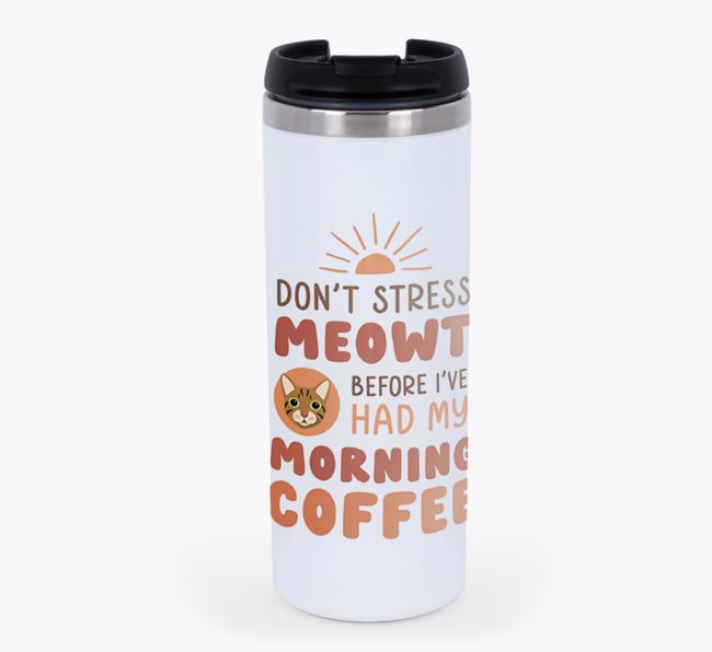 'Don't Stress Meowt' - Personalised {breedCommonName} Travel Mug