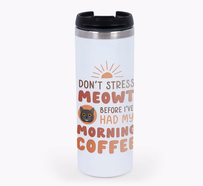 'Don't Stress Meowt' - Personalised {breedCommonName} Travel Mug