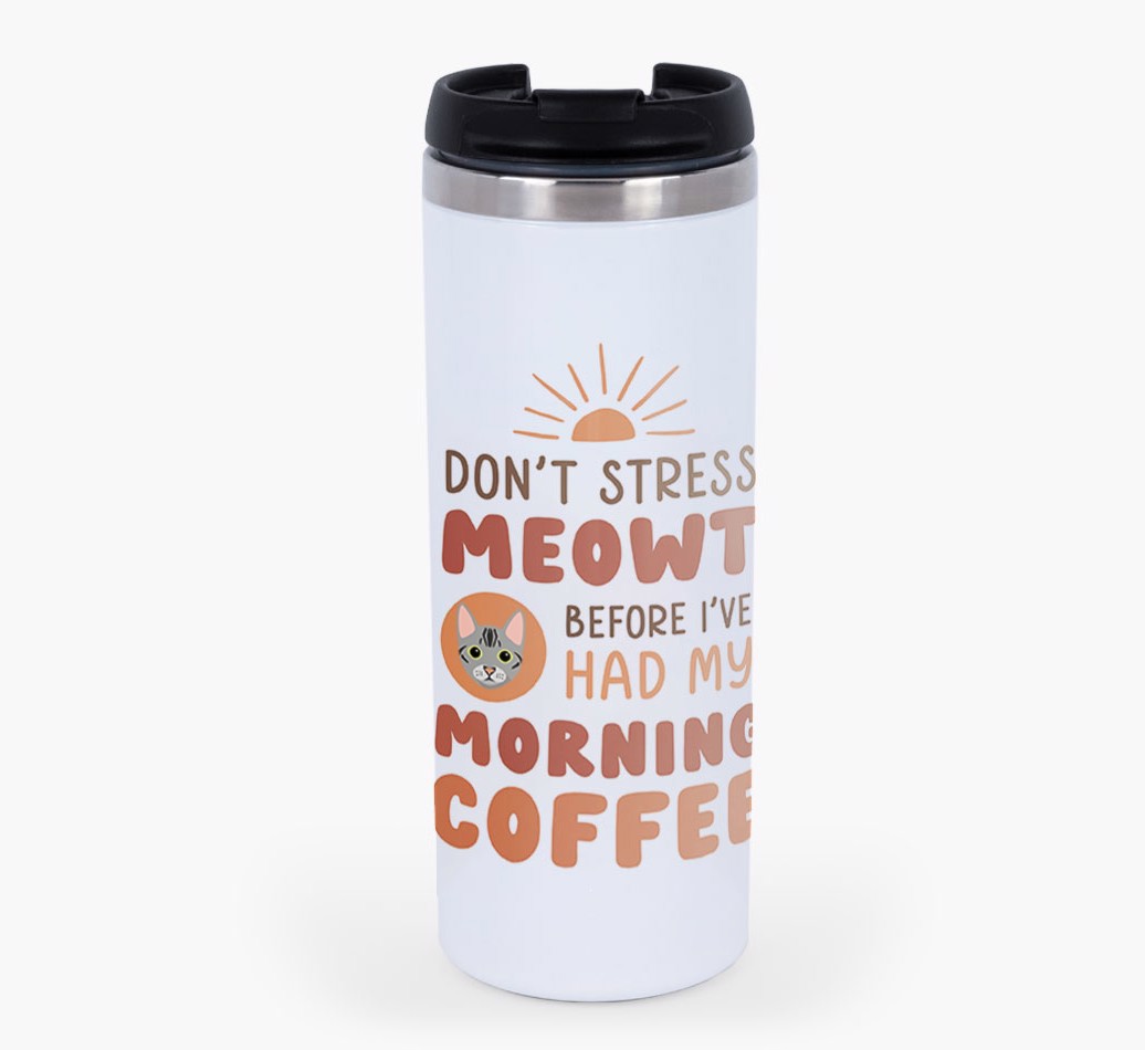 'Don't Stress Meowt' - Personalised {breedCommonName} Travel Mug