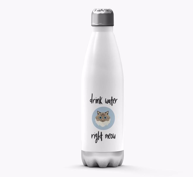 'Drink Water Meow' - Personalized {breedFullName} Water Bottle