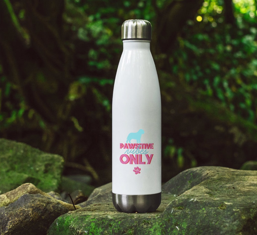 'Pawsitive Vibes Only' - Personalized {breedFullName} Water Bottle