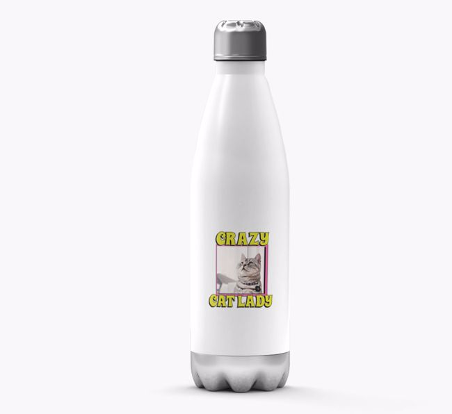 'Crazy Cat Lady' - Personalized {breedFullName} Water Bottle