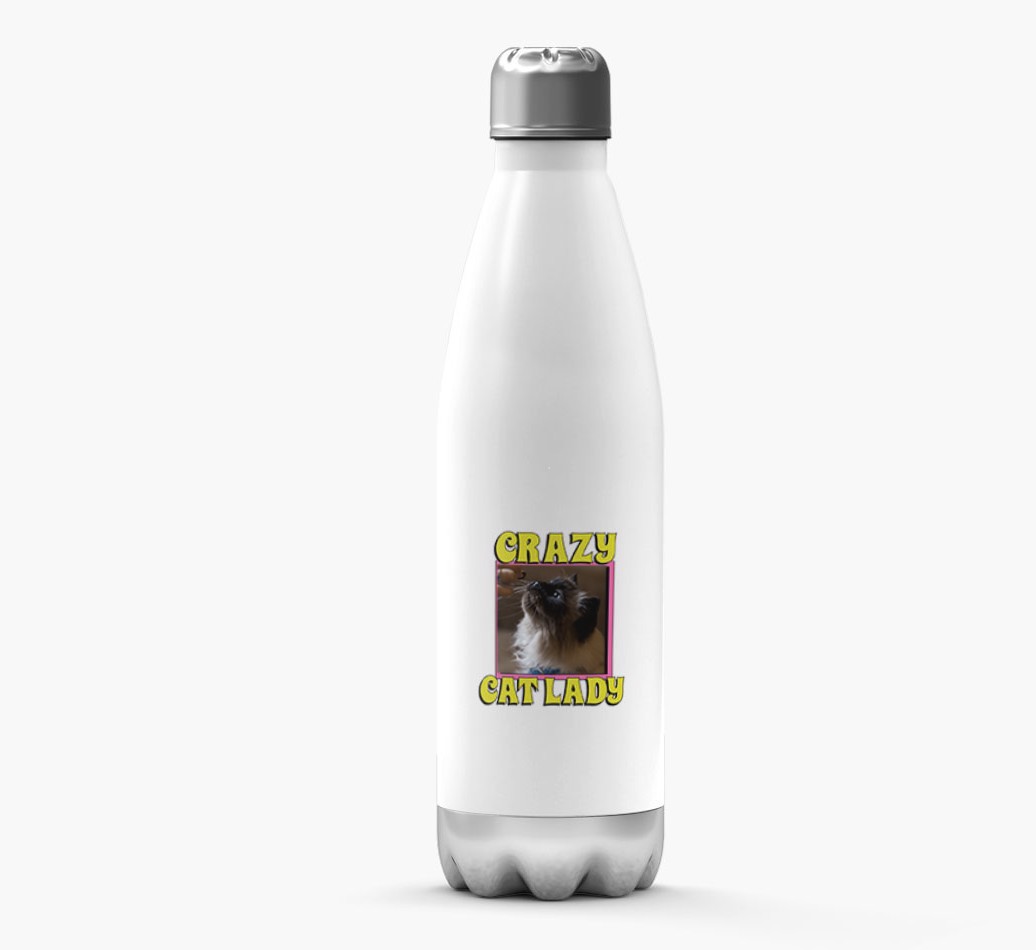 'Crazy Cat Lady' - {breedFullName} Photo Upload Water Bottle