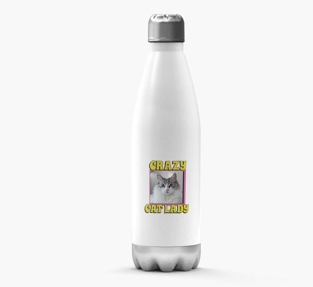 'Crazy Cat Lady' - {breedFullName} Photo Upload Water Bottle