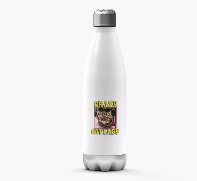 'Crazy Cat Lady' - Personalized {breedFullName} Water Bottle