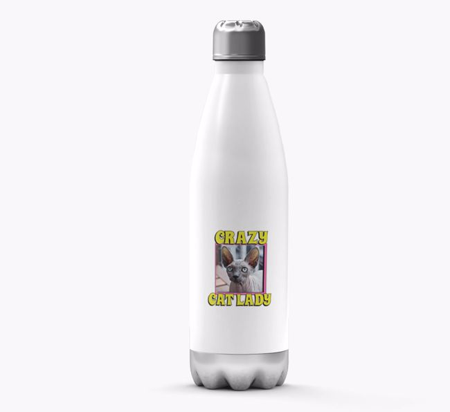 'Crazy Cat Lady' - Personalized {breedFullName} Water Bottle
