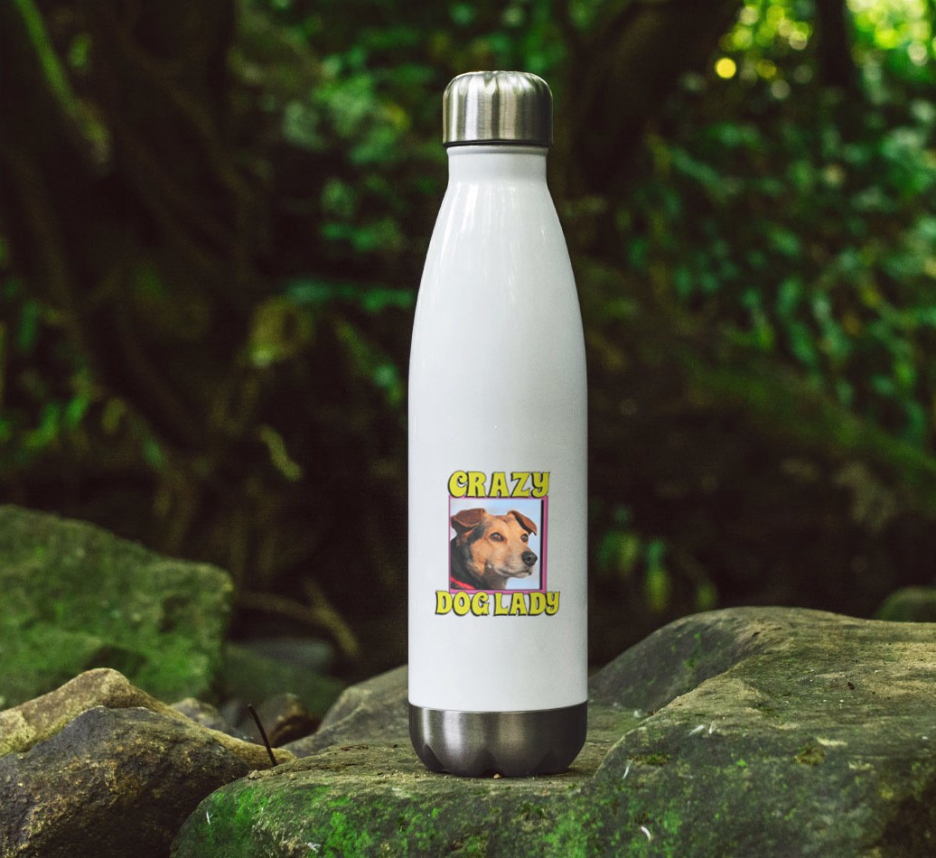 'Crazy Dog Lady' - Personalized {breedFullName} Water Bottle