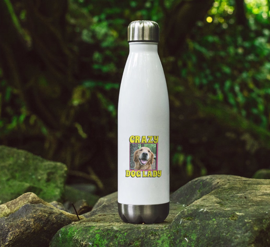 'Crazy Dog Lady' - Personalized {breedFullName} Water Bottle