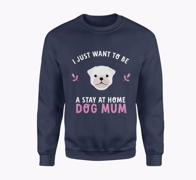 'Stay At Home Mum' - Personalised Dog Jumper In Navy Blue