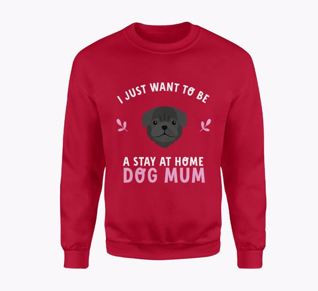 'Stay At Home Mum' - Personalised Dog Jumper In Red