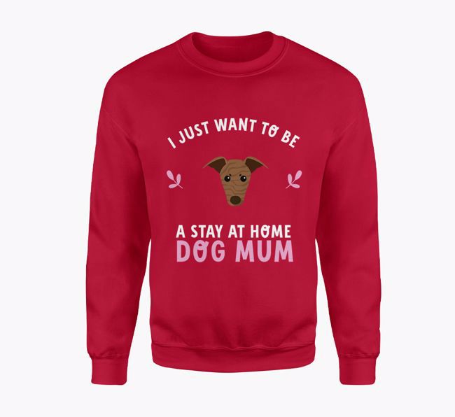'Stay At Home Mum' - Personalised Dog Jumper In Red