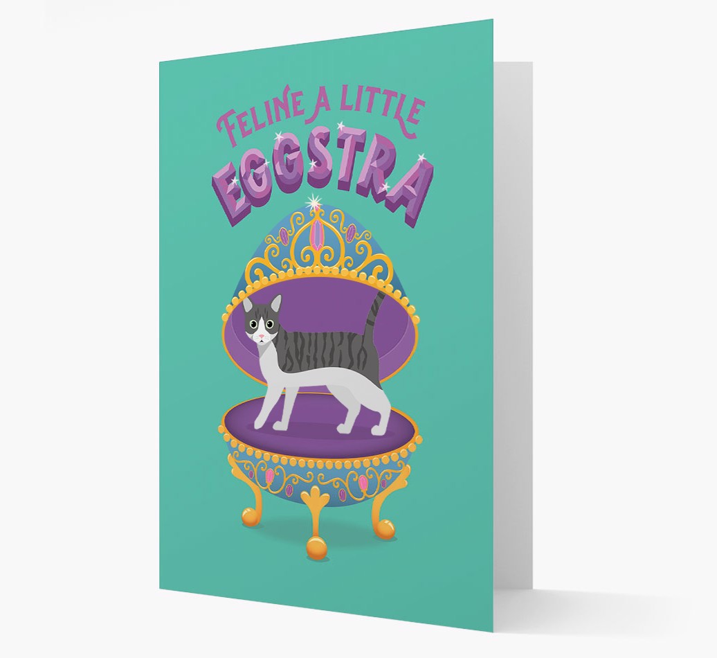 Feline a litte Eggstra: Personalised {breedCommonName} Card