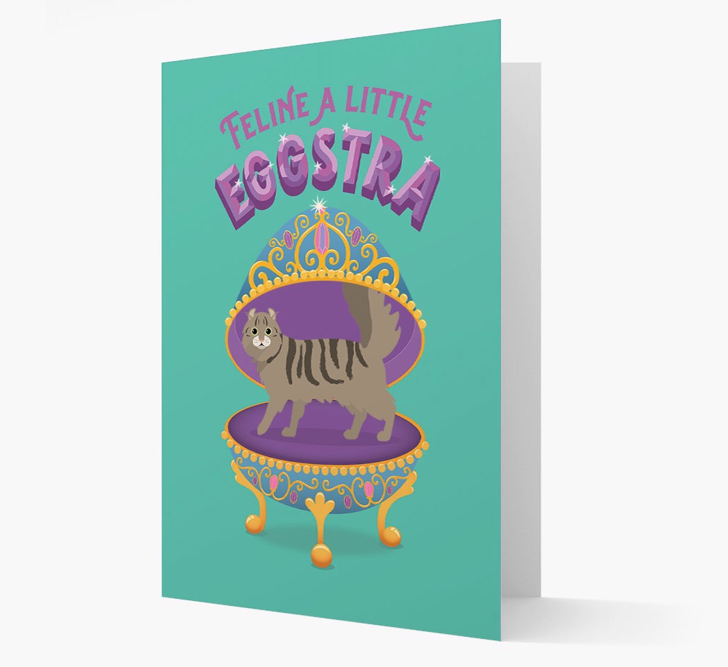 Feline a litte Eggstra: Personalized {breedCommonName} Card
