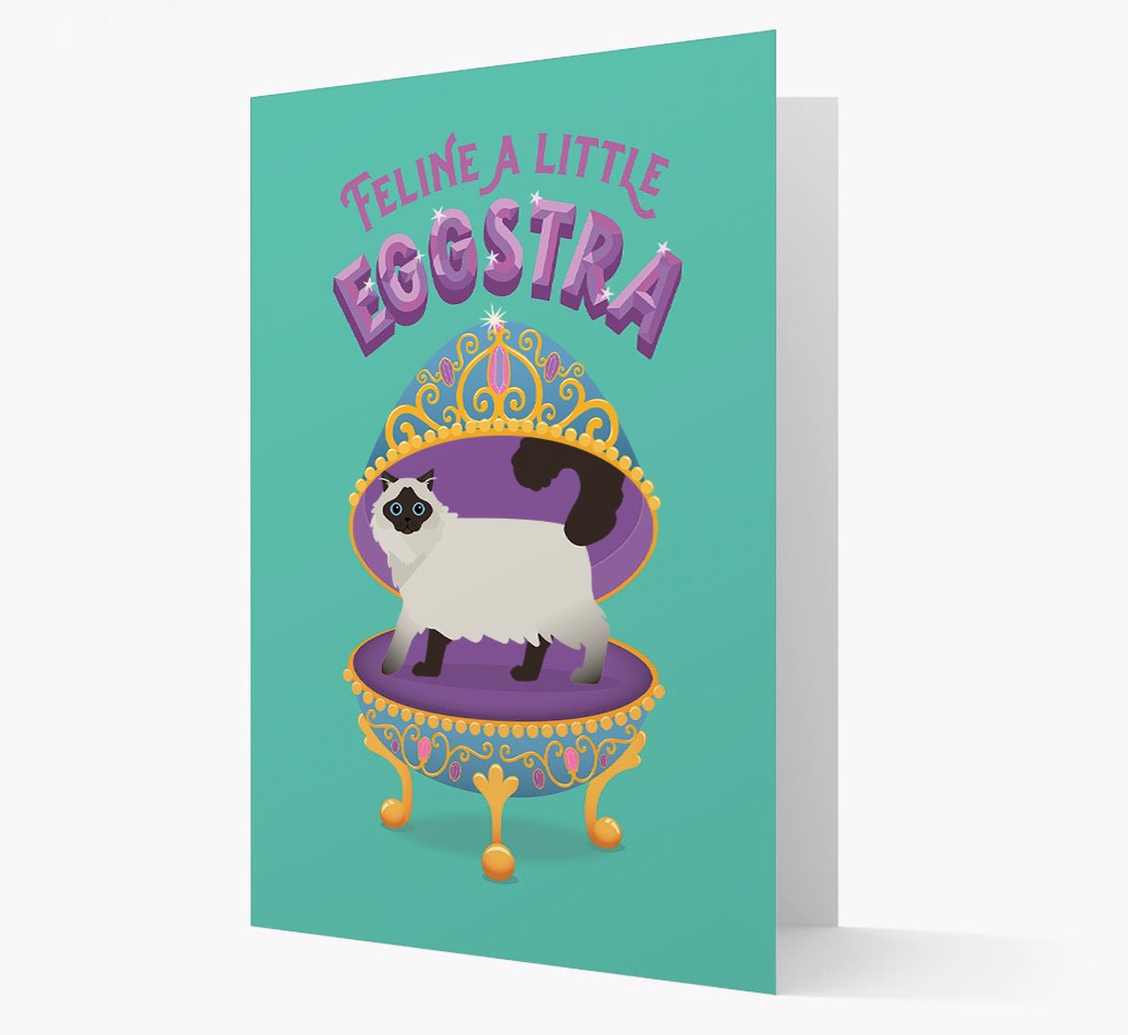 Feline a litte Eggstra: Personalised {breedCommonName} Card