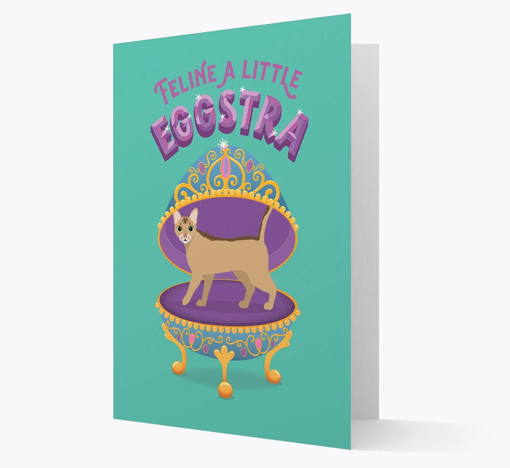 Feline a litte Eggstra: Personalized {breedCommonName} Card