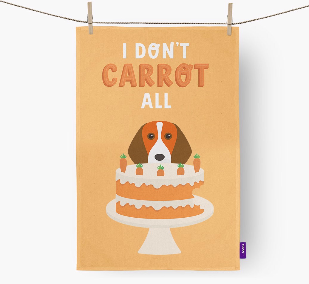 'I Don't Carrot All' - Personalised {breedFullName} Tea Towel