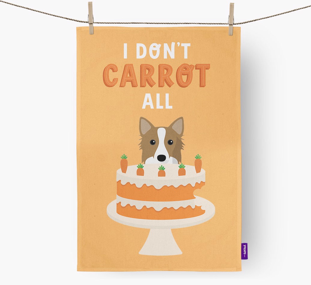 'I Don't Carrot All' - Personalised {breedFullName} Tea Towel