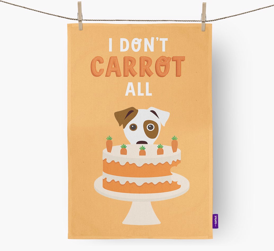 'I Don't Carrot All' - Personalised {breedFullName} Tea Towel