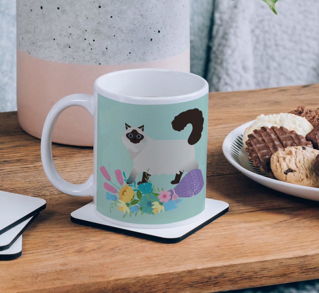 Flower Vase: Personalised {breedCommonName} Mug - on a coffee table