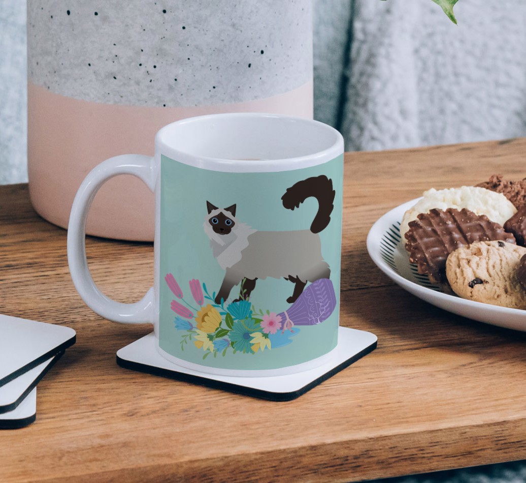 Flower Vase: Personalised {breedCommonName} Mug - on a coffee table