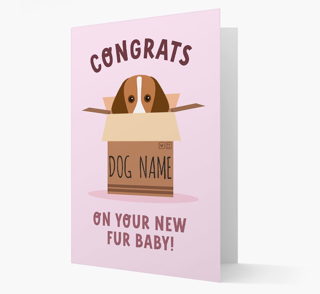 'Congrats On Your New Fur Baby' - Personalized {breedFullName} Card - Front of Card