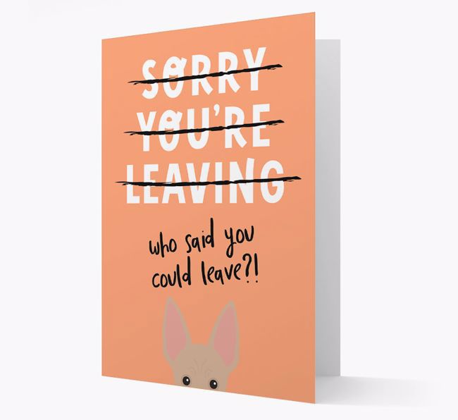 Sorry You're Leaving: Personalized {breedFullName} Card