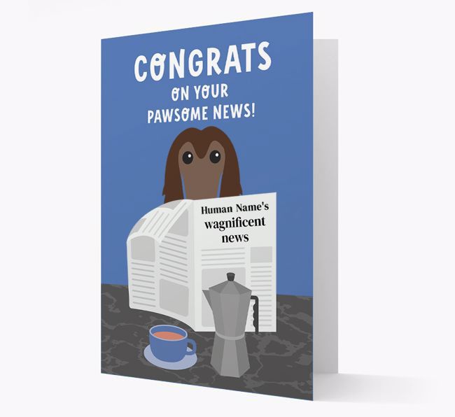 Congrats On Your Pawsome News: Personalized {breedFullName} Card