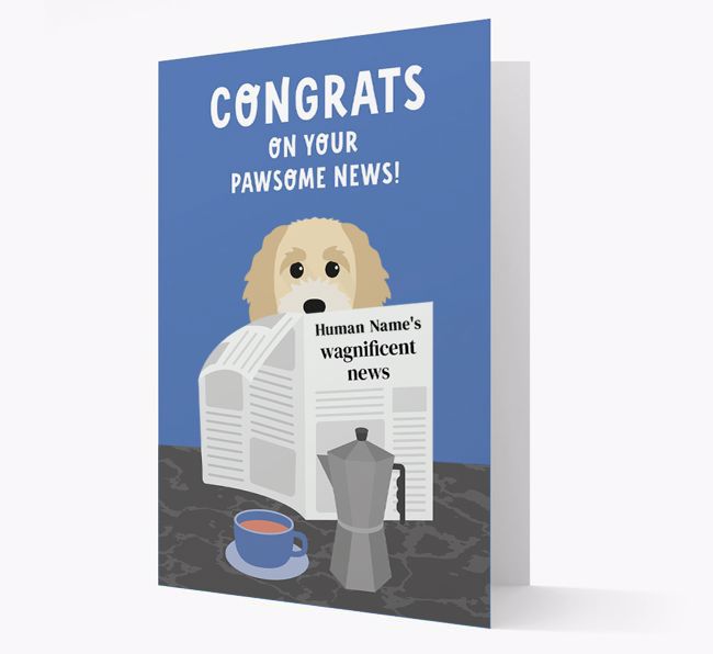 Congrats On Your Pawsome News: Personalized {breedFullName} Card