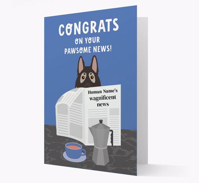 Congrats On Your Pawsome News: Personalised {breedFullName} Card