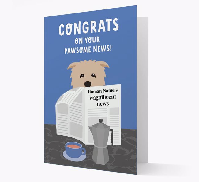 Congrats On Your Pawsome News: Personalized {breedFullName} Card