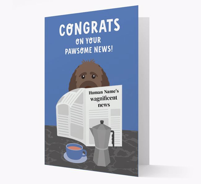 Congrats On Your Pawsome News: Personalized {breedFullName} Card