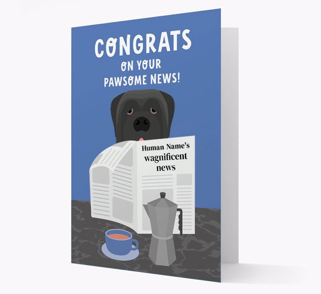 Congrats On Your Pawsome News: Personalised {breedFullName} Card